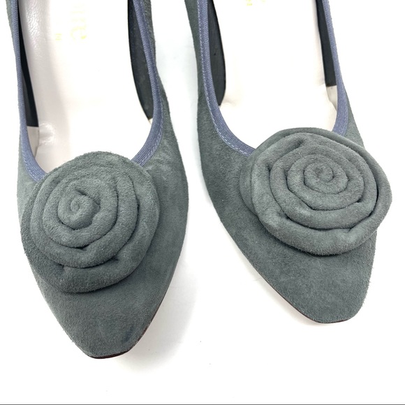 ACCESSOIRE DIFFUSION gray suede heels, vintage, made in Spain, size 39 - Picture 7 of 13